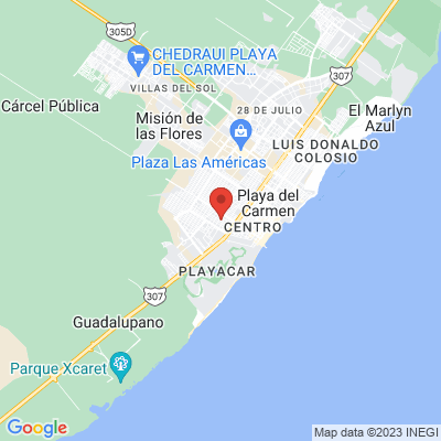 map from Cancun Airport to Apartment Hotel Casa Ejido