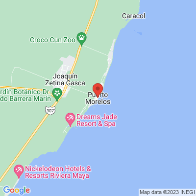 map from Cancun Airport to HOTEL & BEACH CLUB OJO DE AGUA
