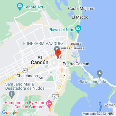 map from Cancun Airport to Suites Colibrí