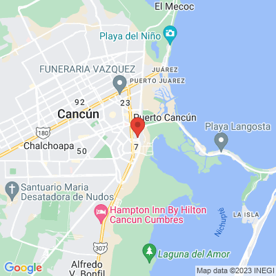 map from Cancun Airport to Seven Boutique Apartments Cancún