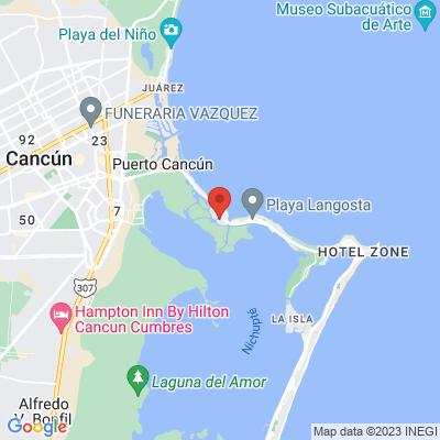 map from Cancun Airport to Quintas Laguna Real