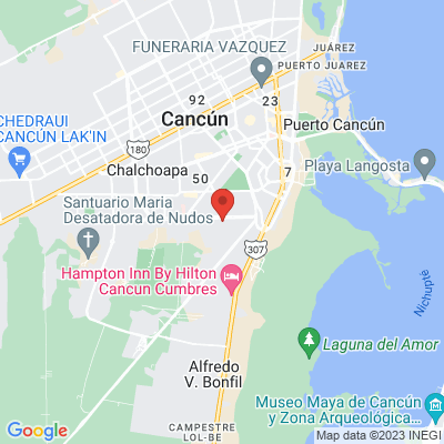 map from Cancun Airport to Fraccionamiento Privada Altus II Javer