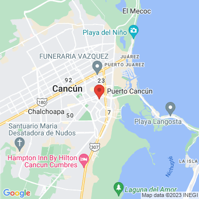 map from Cancun Airport to Grand City Hotel
