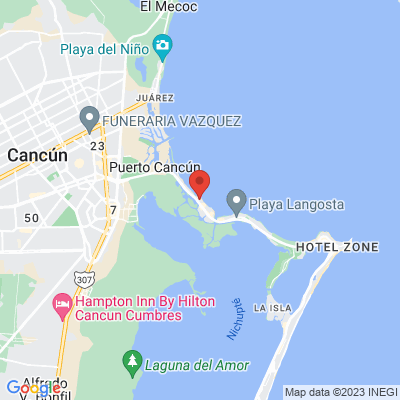map from Cancun Airport to Cancun Bay Resort