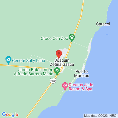 map from Cancun Airport to Residencial Alborada