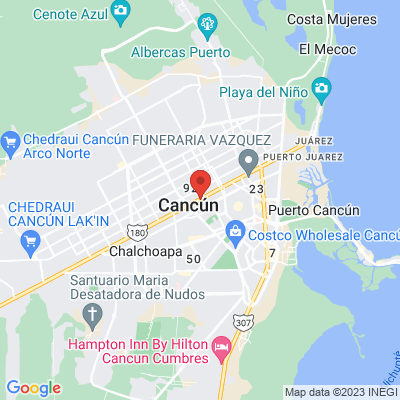 map from Cancun Airport to DESIRE SEXSHOP Cancún