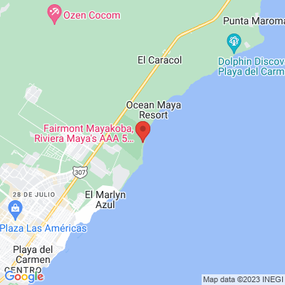 map from Cancun Airport to Fairmont Mayakoba, Riviera Maya’s AAA 5 Diamond