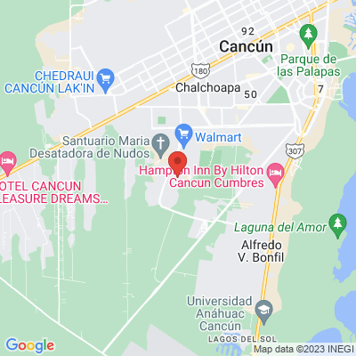 map from Cancun Airport to Residencial Cuyagua