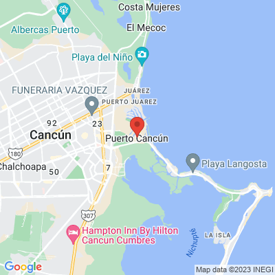 map from Cancun Airport to Innvictus Port Cancun