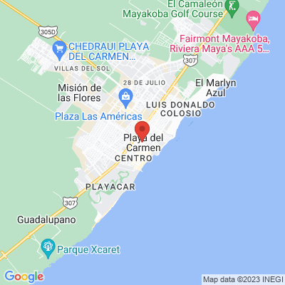 map from Cancun Airport to Hotel Eleven Playa del Carmen by BFH