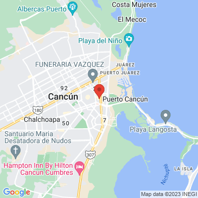 map from Cancun Airport to Hotel Kavia Cancún