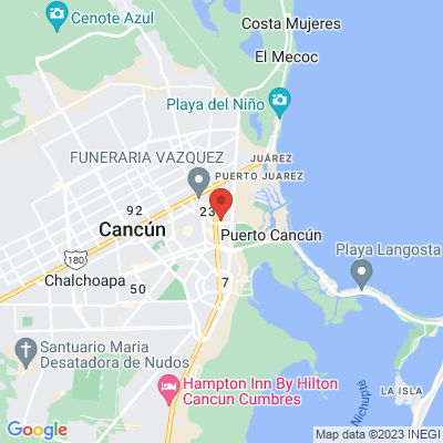 map from Cancun Airport to Hospital Playamed Cancun