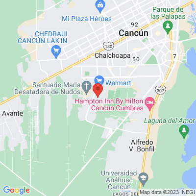 map from Cancun Airport to Mundo House Cancun
