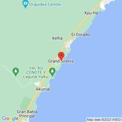 map from Cancun Airport to Grand Sirenis