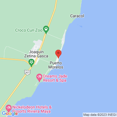 map from Cancun Airport to Arrecifes suites