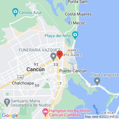 map from Cancun Airport to Hotel Jardín Cancún