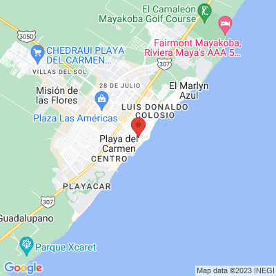 map from Cancun Airport to Klem Residence 207 - Three Bedroom Apartment by Vacasa