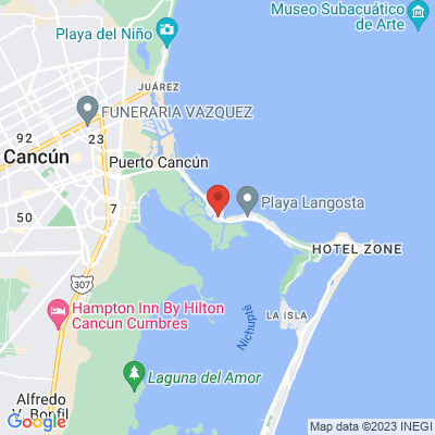map from Cancun Airport to Hotel Calypso Cancún