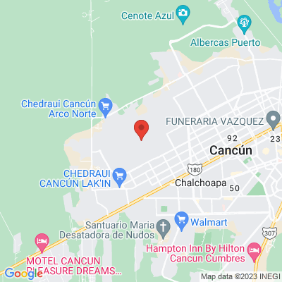 map from Cancun Airport to Hilton Garden Inn Cancun Airport