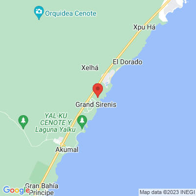 map from Cancun Airport to Grand sirenis resort