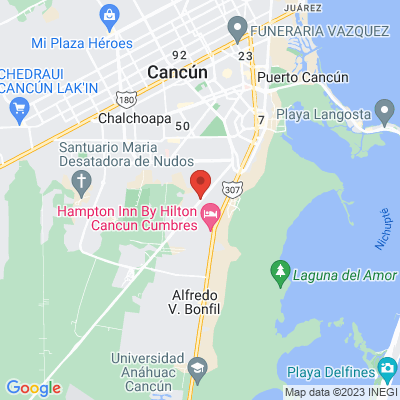 map from Cancun Airport to Mura Hotel Boutique