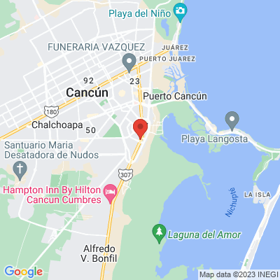 map from Cancun Airport to San Francisco Plaza & Condos