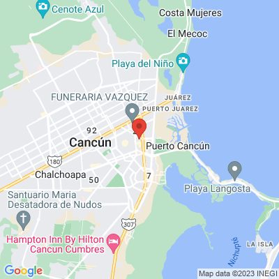 map from Cancun Airport to Moloch Hostel