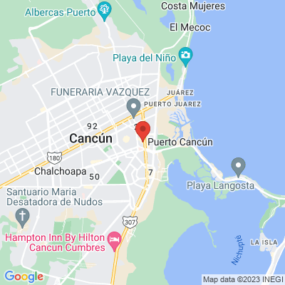 map from Cancun Airport to Claveles 12