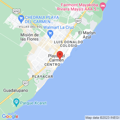 map from Cancun Airport to Hotel Reina Roja