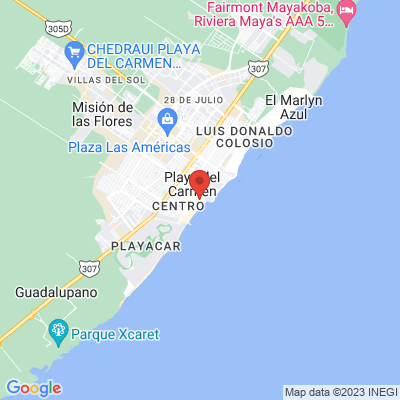 map from Cancun Airport to Harry's Steakhouse & Raw Bar | Playa del Carmen