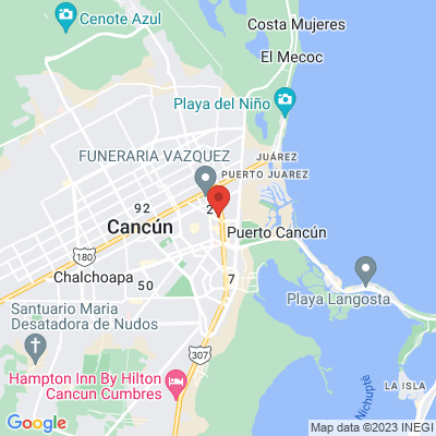 map from Cancun Airport to Hotel Plaza Caribe Cancún