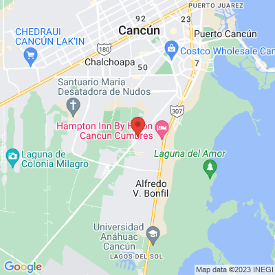 map from Cancun Airport to Residencial Palmaris
