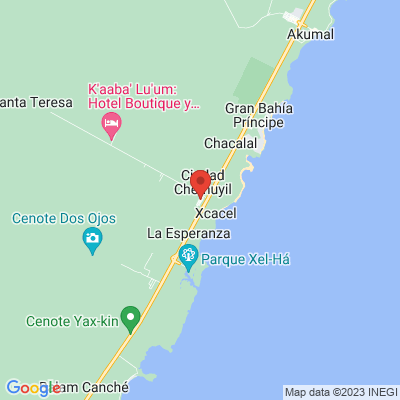 map from Cancun Airport to Chan Chemuyil