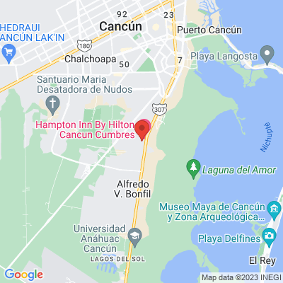 map from Cancun Airport to Taina Residencial