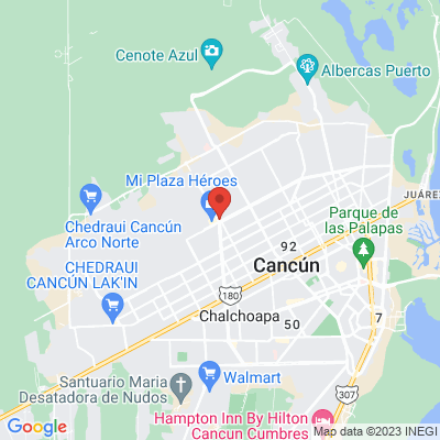 map from Cancun Airport to AutoZone Refacciones