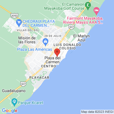 map from Cancun Airport to Ipana Condominios Playa Del Carmen