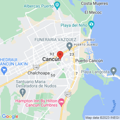 map from Cancun Airport to Playa Olas A. 10