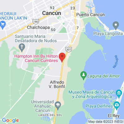 map from Cancun Airport to Divina Carne