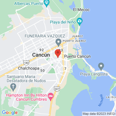 map from Cancun Airport to Guanabana 18