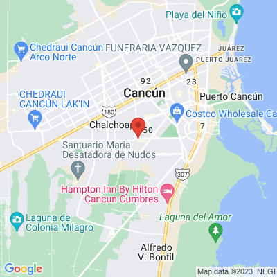 map from Cancun Airport to Avenida Nichupté