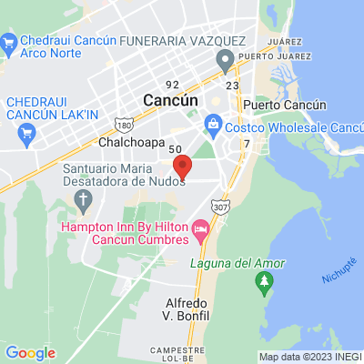 map from Cancun Airport to Avenida Cancún