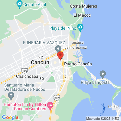 map from Cancun Airport to Calle Rosas
