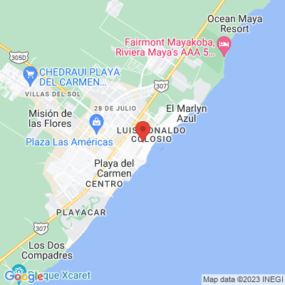 map from Cancun Airport to Calle 78 Nte 10